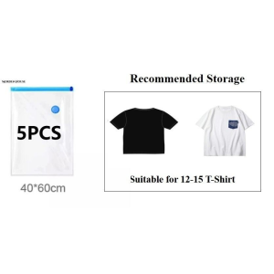 5pcs Vacuum Storage Bags Reusable Organizers Vacuum Seal Bags for Clothing Storage Compressed