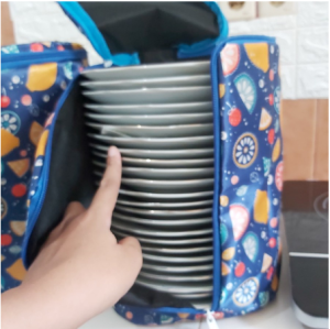 Tas Piring Sarung Piring Kain Anti Debu Tebal Jumbp Besar Tempat Penyimpanan Mangkok Wadah Piring Anti Air Waterproof Tertutup Murah