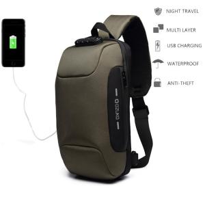 Sling Không Thấm Nước Phản Chiếu Túi Đeo Ngực Cho Nam Với Khóa Mật Mã Chống Trộm Khóa Mật Mã Sạc USB Giao Diện Nam Vai Túi Đựng Tài Liệu Đa Chức Năng Túi Đeo Chéo Túi Đeo Ngực Chuyến Đi Ngắn Sứ Giả Túi Đeo Vai Túi Nam