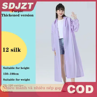 SDJZT Áo mưa trùm đầu dành cho người lớn Áo Mưa Dài Một mảnh có thể tái sử dụng áo mưa nam và nữ không thấm nước áo mưa du lịch ngoài trời trong suốt