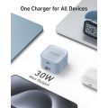 Anker Powerport Charger Nano 30W Charger Gan Charger PPS Fast Charging USB C Charger Travel Adapter Ultra Small Charger A2337. 