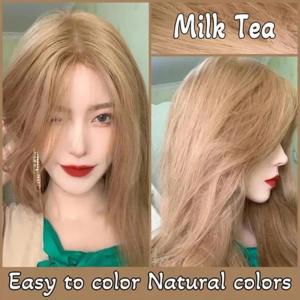 Hair Color Milk Tea Ash Hair Color Ten color hair dye honey tea brown mild and high color rendering nine color high-quality box (100ml dye+100ml oxidant)