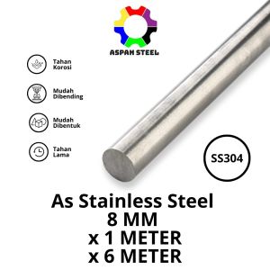 As 8 mm stainless steel 304