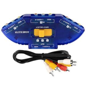 Portable 3 Way Video Rcas Switches Box With Manual Selectors For TVs Monitors And Audios Video Systems Rcas Splitter For Home