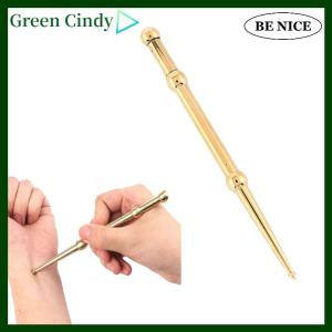 [Green Cindy] Pure Copper Acupressure Pen Ear Acupoint Massage Stick Improve Eyesight Acupuncture Point Massager Acupoint Meridian Massage Pen