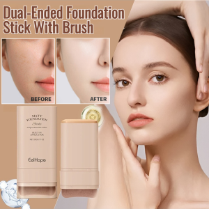 Dual-Ended Foundation Stick With Brush Waterproof Long Lasting Concealer Stick Oil-Control Lightweight Foundation Makeup Stick
