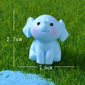 Ginca Cartoon Cute Blue Elephant Micro Landscape Desktop Decorative Ornaments Mini Elephant DIY Gadgets Home Figurines Statue