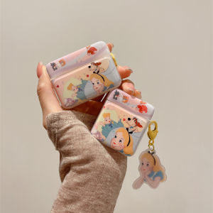 CrashStar Sweet Princess Square Glossy Cute Cartoon AirPods Case For AirPods 1 2 3 AirPods Pro 2 4 InPods 12 i12 Wireless Earbud Bluetooth Headset Headphones Earphone Shockproof Cover Casing Shell Hot Sale