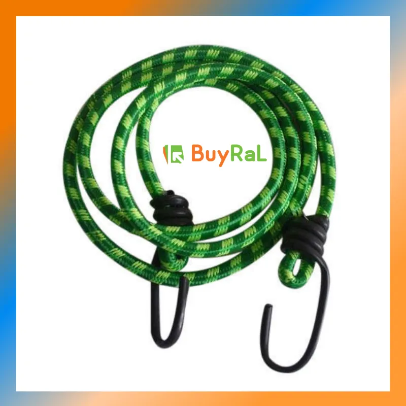 Elastic Rope 130CM 1PC GREEN with Hook Baggage Strap Luggage Straps Trolley  Tied Dual Hook Cargo Strap & Cargo Accessories