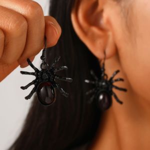 WENQI Vintage Halloween Pendant Earrings Retro Gothic Style Bat Earrings Unique Minimalist Spider Drop Earrings Womens Occasion