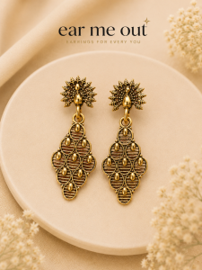 [SG] Vintage Floral Filigree Drop Earrings | Antique Gold Statement Earrings | Bohemian Ethnic Earrings | Heritage Inspired Earrings | ear me out (EMO-54)