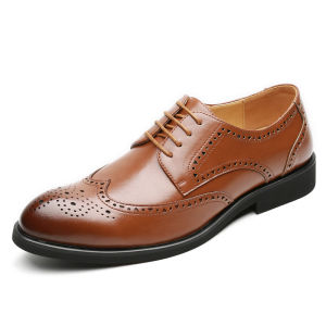 DTNOW New mens plus size retro business formal fashion leather shoes casual fashion shoes