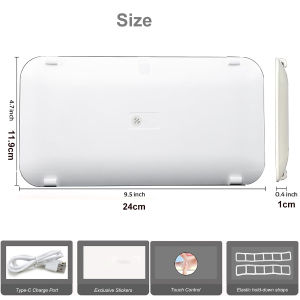 SEAMETAL Car Sun Visor Make Up Mirror Touch Screen Adjustable Brightness 3-Color Switchable Makeup Mirror Charging Vanity Mirror