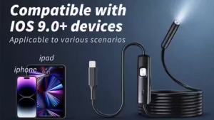 4-in-1 Type-C Endoscope Camera Waterproof 8 LED Hard Wire for Car Inspection Air Conditioner Internal Inspection Industrial Inspection Suitable for Android iOS