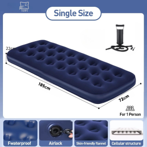 COZY Inflatable Bed Double Inflatable Bed With Free Manual Air Pump Camping Inflatable Bed