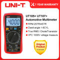 UNI-T Digital Automotive Multimeter Car UT105+ UT107+ AC DC Current Tester Voltmeter Capacimeter Frequency Meter Temperature. 