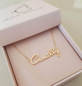 kalung wanita terbaru lapis emas liontin  ukirnama sendiri (custom) REQUEST NAMA DAN FONT HURUF DI CHAT SELLER