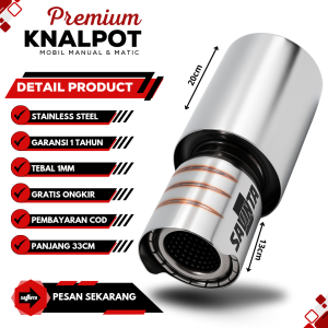 Savinta Knalpot Racing Mobil Manual Matic GTSv4 Stainles Suara Bass Empuk Adem