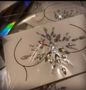 DIY Adhesive Face Acrylic Gem Jewels Festival Party Body Glitter Stickers Tattoo