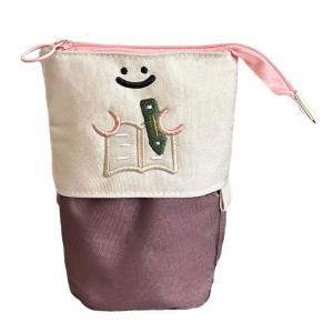 Cartoon Pen Case Telescoping Pen Bag Zippered Expandable Pen Pouches Pencil Case Standing up Pen Holder for Student