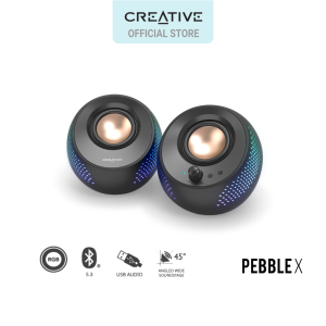 Creative Pebble X - PREMIUM 2.0 USB-C Computer Speakers with Customizable RGB Lighting