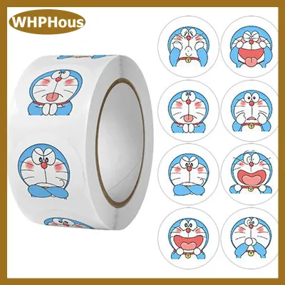 WHPHous 500 tấm hoạt hình hoạt hình Doraemon đồ chơi dán trẻ em tự dính dán dễ thương dán dễ thương CuộN Quà Tặng trẻ em