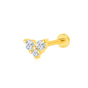 TAKA Jewellery 18K Gold Diamond Flatback Stud Earring