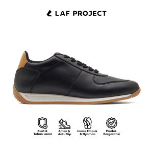 Sepatu Pria Sneakers Hitam Putih Casual Kerja Original Premium Aruna LAF Project