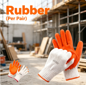 (Per Paris) Rubber Gloves /Cotton Gloves Colors white For Construction