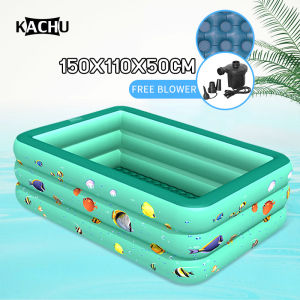 Childrens inflatable swimming pool (210x135x55cm) (180x130x55cm) (150x110x50cm) 3 sizes to choose from childrens inflatable pool large rectangular pool childrens pool floating pool play pool family pool outdoor pool free blower