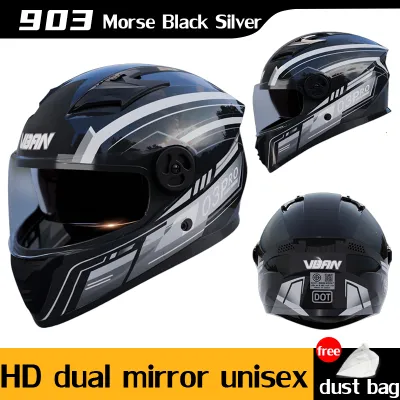 👍ICC sticker🔥 AXK Motorcycle helmet Full face helmet Men and Women helmet HD anti-fog Double lens UV-Proof 365days after-sales guarantee ON HAND!