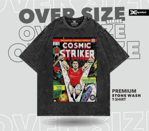 Kaos CRISTIANO RONALDO MU Stone Wash Oversize / Tshirt Manchester United VINTAGE COMICS FOOTBALL Distro Murah / Washing Oversized VINTAGE