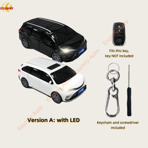 Toyota Smart Key Fob Cover with LED Lights - ABS Material Model Car - Car Shape Key Shell Key Case - Fits Hilux Fortuner Innova Alphard Previa Voxy 2021-2022