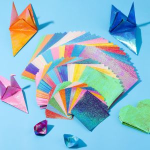 GURUNGMANI 50 Sheets Gift Stationery Supplies Mixed Shining Color Glittering Origami Paper Scrapbooking Decoration Square Folding Papers DIY Accessories