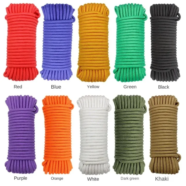 Coatedbinding Rope 4MM/6MM /8MM/10mm Colorful braided rope tent binding rope drawstring ...