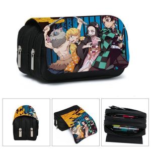 OWINGSHOP89OP5 Storage Canvas Zipper Case Office and School Supplies Back To School Demon Slayer Pencil Bag Pen Box Demon Slayer Kimetsu No Yaiba Pencilcase