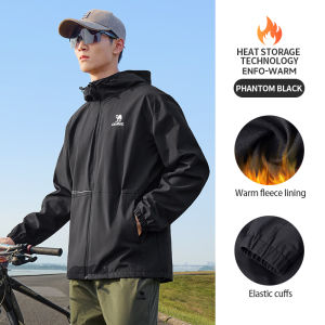 Cameljeans Sports Jacket for Men Autumn Winter Plus Velvet Jacket Outdoor Windproof Waterproof Hiking Clothing