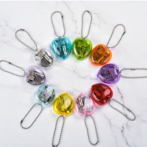 DOWNA Mini Móc khóa hộp nhạc acrylic Chuyển động cơ học Nhiều màu sắc Cơ cấu hộp nhạc cơ khí Độc đáo Tay quay tiện dụng Hộp nhạc mini Dành cho những người yêu âm nhạc