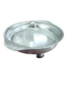 Stainless Steel Food Warmer Glass Cover  Cirle Round Design With Detachtable Stand 30cm