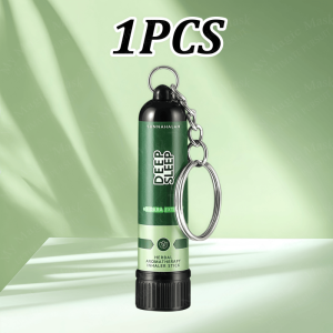 【BUY 1 TAKE 1】Mint Green Keychain Nasal Inhaler - Energizing Nasal Inhaler - Cooling Green Nasal Inhaler Relieves Stress And Motion Sickness Improves Focus And Boosts Energy.