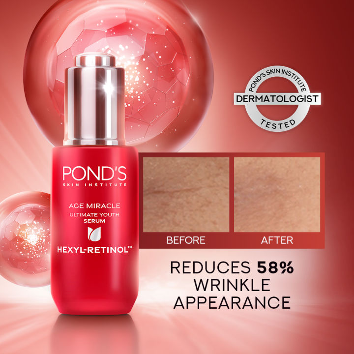 POND's Age Miracle Ultimate Youth Day Serum Hexyl-Retinol with Niacinamide and Triple Hyaluronic Acid 30G