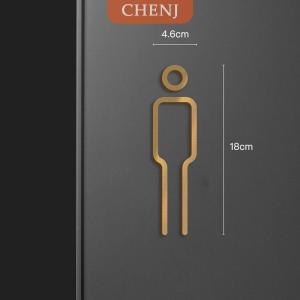 [COD] CHENJ สีดำทองสีห้องน้ำป้ายจานทองเหลืองล้างห้องประตูสติกเกอร์ WC Holder signage BOARD
