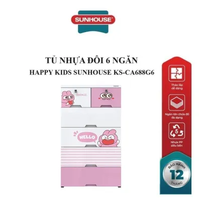 Tủ nhựa trẻ em 6 ngăn Happy Kids SUNHOUSE KS-CA688G6