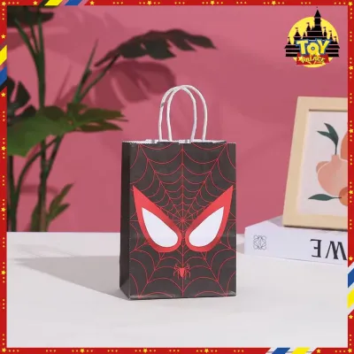 Cartoon Spider Man Theme Handbag Kraft Paper Bag Cute Shopping Gift box packaging Beg Kid Girls Birthday Party卡通蜘蛛侠手袋