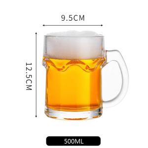 950ML Beer Cup With Handle Draft Beer Mug Large-capacity Fruit Tea Creative Glass