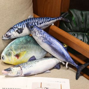 WARM Stuffed Simulation Sea Fish Plush Toys Soft PP Cotton Fish Sleeping Pillow Dolls Anime Pillow Dolls Salmon Sea Fish Stuffed Doll Living Room