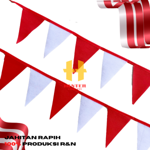 ISI 40 Bendera umbul umbul Merah Putih SEGITIGA Hut RI Kemerdekaan Dirgahayu Bendera Segitiga Kain
