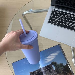 【RUMATIDY】BIBI Tumbler Macaroon Matte Bahan PES Warna-warni 500mL FREE Sedotan dengan Sticker 3D