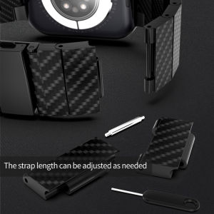Carbon Fiber Strap For apple watch ultra / ultra 2 49mm band 44mm 40mm 45mm 41mm 42mm 38mm silicone Printing Lightweight Bracelet Strap for apple watch series 9 8 7 6 5 4 SE Free screen protector