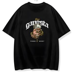 The Gangsta Money Trend T-shirt For Men Fashion Oversized Shirt Streetwear Tees